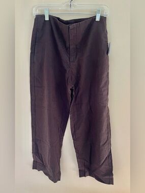 NWT-GAP Linen-Blend Relaxed Straight Ankle Pants, Size 6
